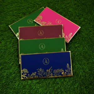 Golden foil envelop customised printed for shadhi business professional wedding