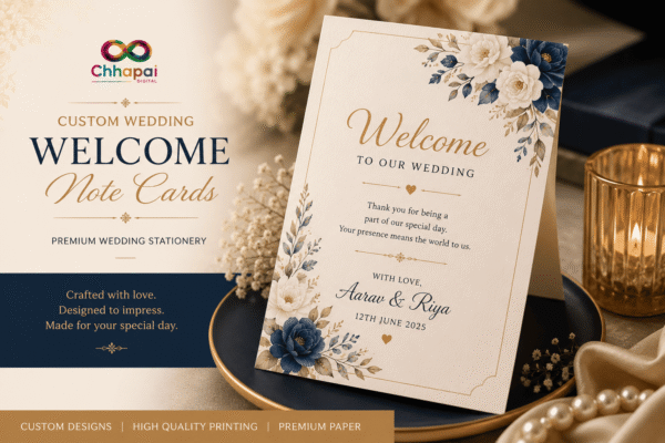 Custom Wedding Welcome Note Cards | Premium Wedding Stationery