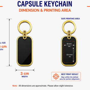 Metal Keychain Capsule Shape